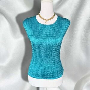 NICOLA Vibrant Blue Textured Blouse